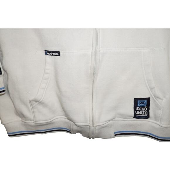 Vintage Y2K Ecko Unltd Hoodie – White & Blue Baggy Skater Sweatshirt – Men’s 3X - Picture 2 of 7